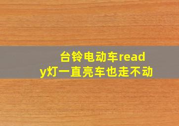 台铃电动车ready灯一直亮车也走不动