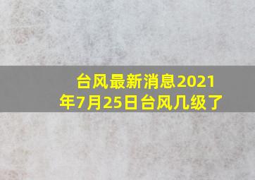 台风最新消息2021年7月25日台风几级了