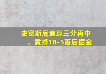 史密斯底追身三分再中，黄蜂18-5落后掘金