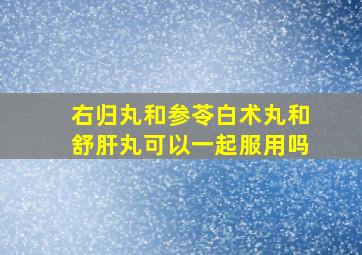 右归丸和参苓白术丸和舒肝丸可以一起服用吗