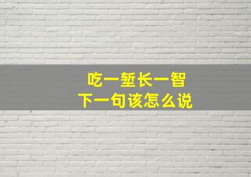 吃一堑长一智下一句该怎么说