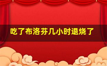 吃了布洛芬几小时退烧了