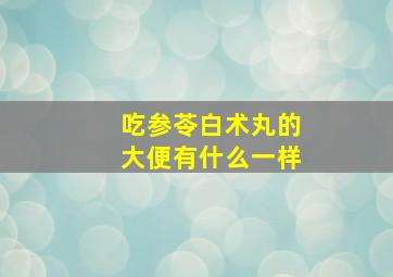 吃参苓白术丸的大便有什么一样