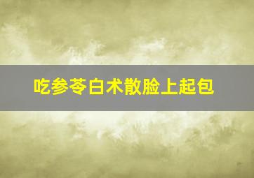 吃参苓白术散脸上起包