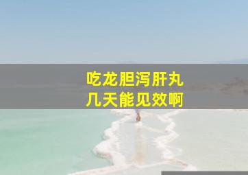 吃龙胆泻肝丸几天能见效啊