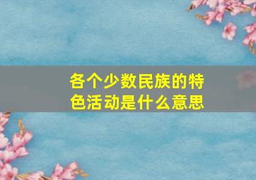 各个少数民族的特色活动是什么意思