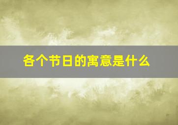 各个节日的寓意是什么