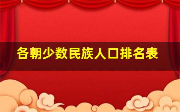 各朝少数民族人口排名表