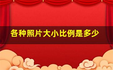 各种照片大小比例是多少