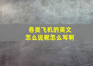 各类飞机的英文怎么说呢怎么写啊