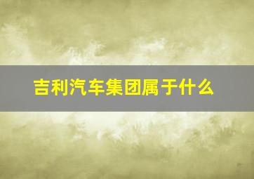 吉利汽车集团属于什么