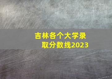 吉林各个大学录取分数线2023