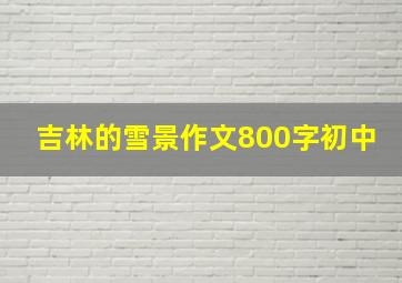 吉林的雪景作文800字初中