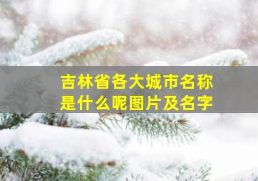 吉林省各大城市名称是什么呢图片及名字