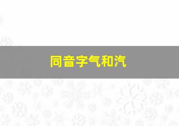 同音字气和汽