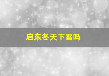 启东冬天下雪吗