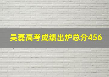 吴磊高考成绩出炉总分456