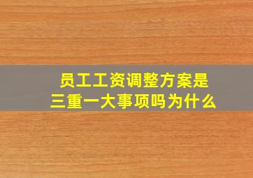 员工工资调整方案是三重一大事项吗为什么