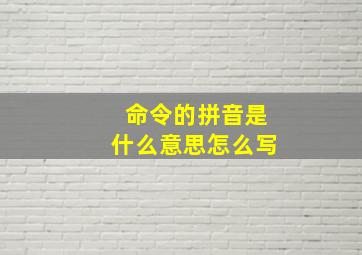 命令的拼音是什么意思怎么写