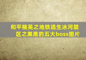 和平精英之地铁逃生冰河禁区之黑鹰的五大boss图片