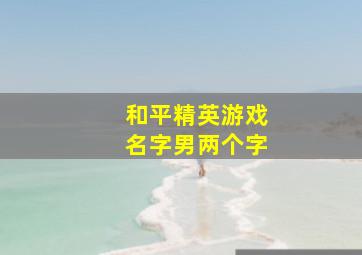 和平精英游戏名字男两个字