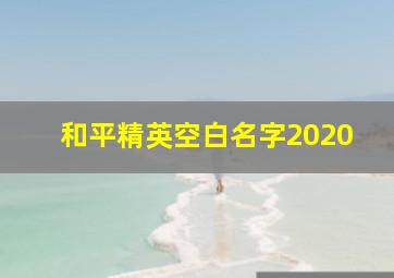 和平精英空白名字2020