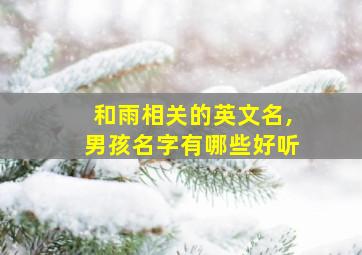 和雨相关的英文名,男孩名字有哪些好听