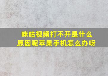 咪咕视频打不开是什么原因呢苹果手机怎么办呀