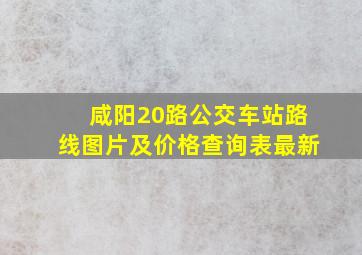 咸阳20路公交车站路线图片及价格查询表最新