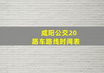 咸阳公交20路车路线时间表