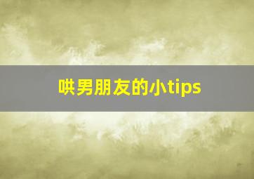 哄男朋友的小tips