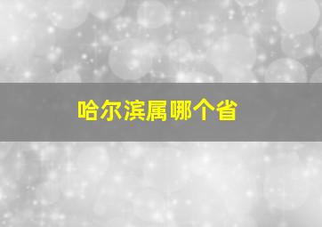 哈尔滨属哪个省