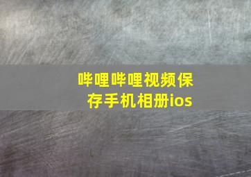 哔哩哔哩视频保存手机相册ios