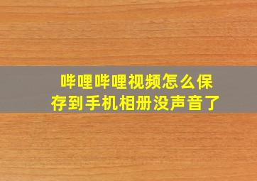 哔哩哔哩视频怎么保存到手机相册没声音了