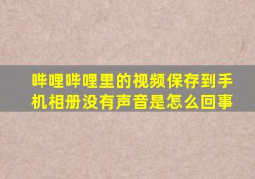 哔哩哔哩里的视频保存到手机相册没有声音是怎么回事