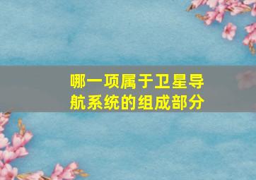 哪一项属于卫星导航系统的组成部分