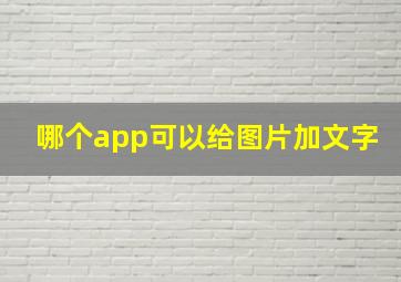 哪个app可以给图片加文字