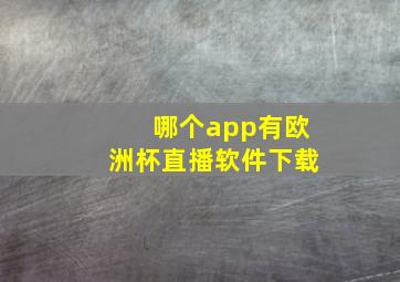 哪个app有欧洲杯直播软件下载