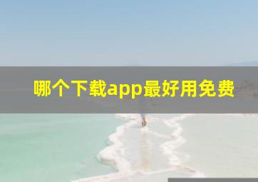 哪个下载app最好用免费