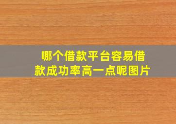 哪个借款平台容易借款成功率高一点呢图片