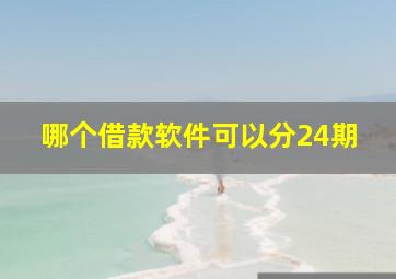 哪个借款软件可以分24期