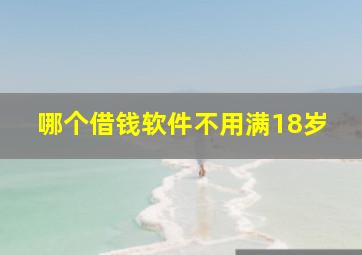 哪个借钱软件不用满18岁