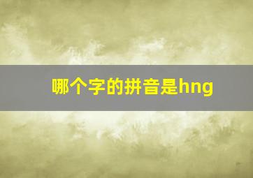 哪个字的拼音是hng