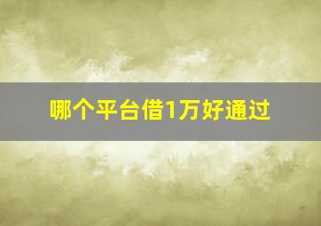 哪个平台借1万好通过