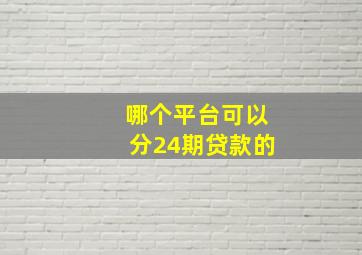 哪个平台可以分24期贷款的