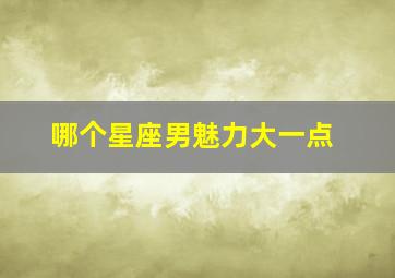 哪个星座男魅力大一点