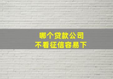 哪个贷款公司不看征信容易下