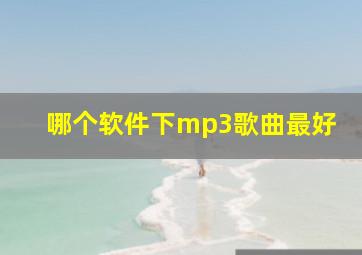 哪个软件下mp3歌曲最好