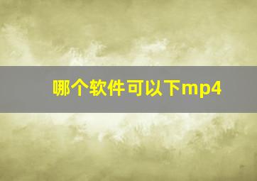 哪个软件可以下mp4