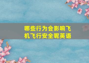 哪些行为会影响飞机飞行安全呢英语